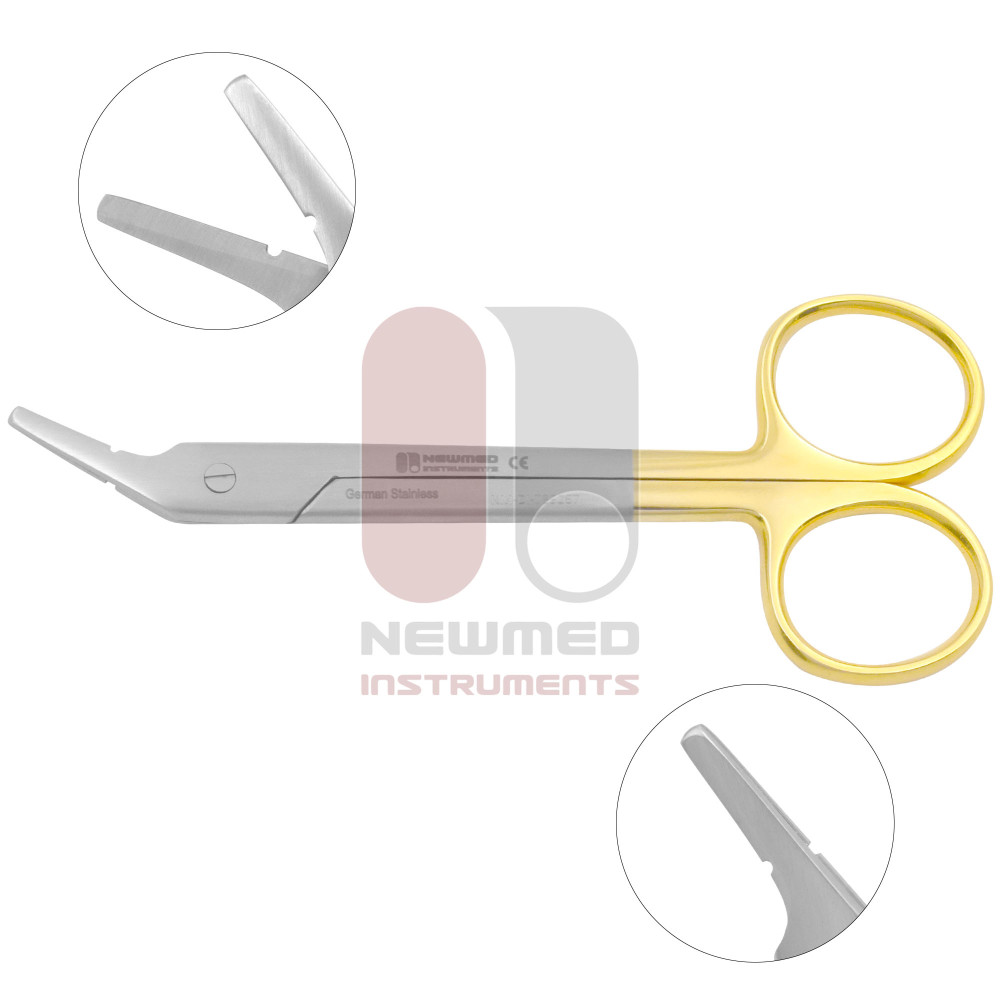 Suture-Wire Scissors - Angled, Serrated | New Med Instruments